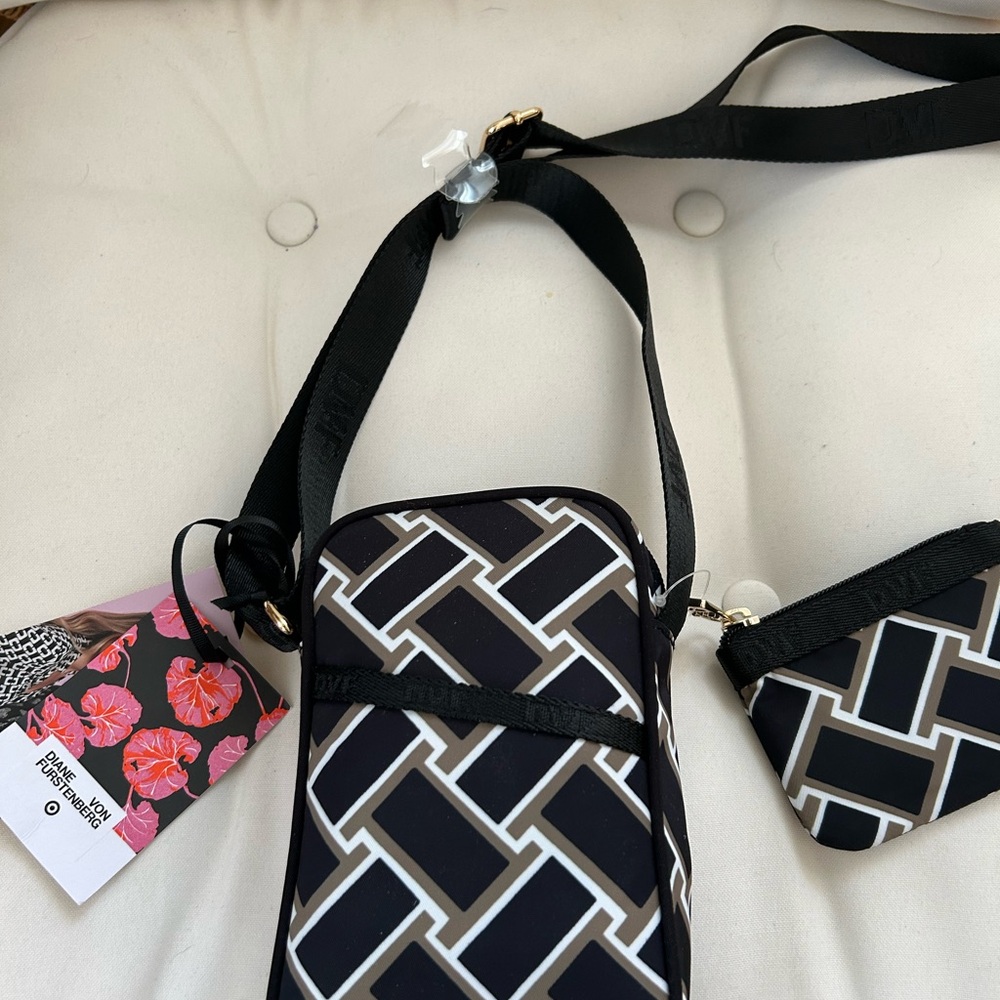 Diane Von Furstenberg Black and White Crossbody Bag